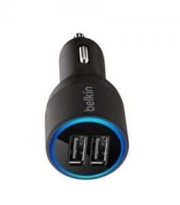Quality Belkin 2port USB Car Charger mini Car Charger 2.1 A 10W Blu-ray USB Charger Black for sale