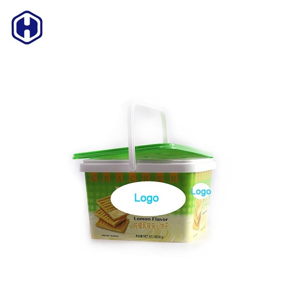 3000ML IML Tubs Leak Proof Custom Cookie Packaging L19.5 * W19.5 *H12.5 CM