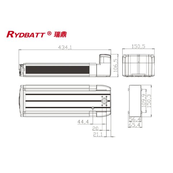 RYDBATT SSE-006A(48V) Lithium Battery Pack Redar Li-18650-13S4P-48V 10.4Ah For Electric Bicycle Battery