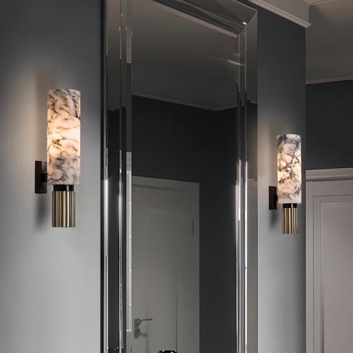 Light Luxury Natural Marble Wall Lamp Bedroom Living Room Led Light