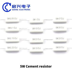 Ceramic Resistor 5W 10W 0.25R 0.5R 3R 27R 12R 100R 5% for High-Power Application