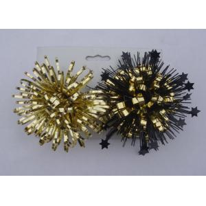 Gold yellow 4Inch PET Firework fancy bows for wrapping paper , gift bags and