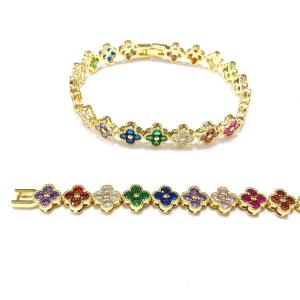 Fresh Water Pearl CZ Stones Tennis Bracelets Plated Custom Jewelry Rainbow Gold
