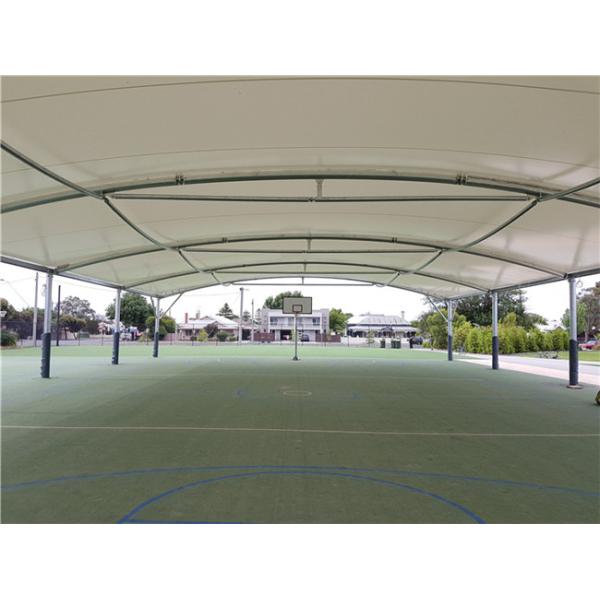 Permanent Building Big Membrane Steel Shade Structure For 130x200 Feet Basketball Court