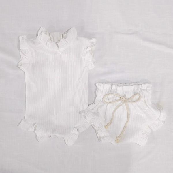 Stock and Custom Wholesale 100% Cotton Baby Clothing Set Summer Baby 3pcs Set Baby Summer 2pc Clothes