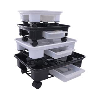 220x165mm Rectangular PP Flower Pot Plant Caddy On Wheels