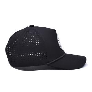 Custom Rubber PVC Logo Trucker Hat 5 Panel Waterproof Laser Hole Rope Golf Hats