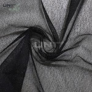 Thin Fusible Woven Interlining Fabric Shrinkage Resistant Black PA Coating