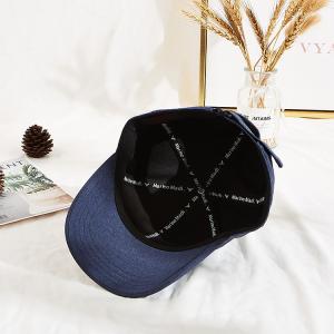 Customized Blue Structured Printed Baseball Caps Quick Dry Reflective Logo