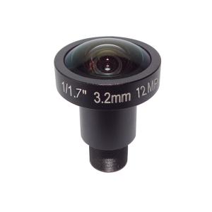 China 1/1.7 3.2mm 12Megapixel M12 mount 160degree wide angle lens, 4K lens for 1/1.7 1/1.8 1/2.3 sensors on sale
