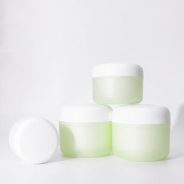 Buy White Green 100% Fresh PP Plastic Cream Jar with 20 Days Lead Time for Cosmetic Packaging at wholesale prices