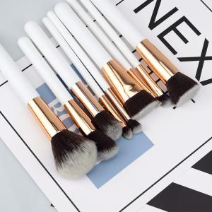 Nylon Hair 9PCS Face Makeup Brush Set Foundation Rose Gold Color