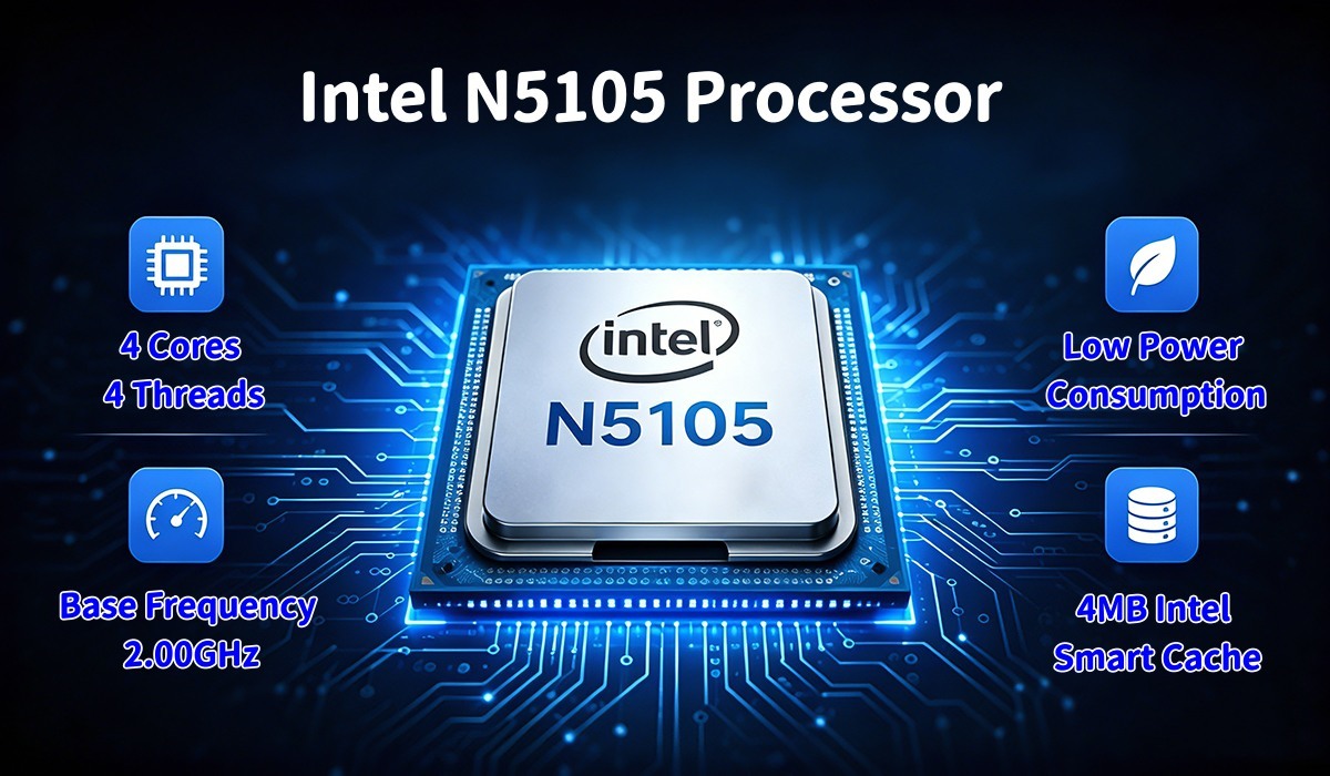 Intel N5105 Processor Firewall Mini PC With 4 Lan 1 COM