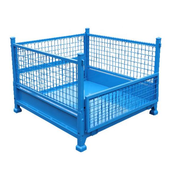 Buy Foldable Wire Mesh Pallet Cage Stackable Stillage With 1500kg Load at wholesale prices