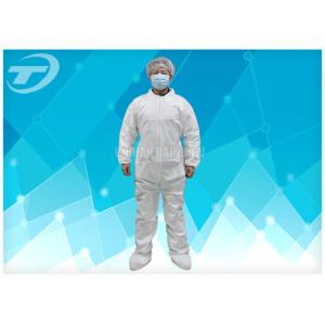 Hood Waterproof Disposable Coverall Suit With Polypropylene Spunbond