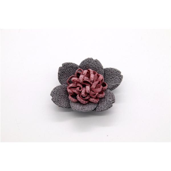 Hand Sintered Edge Flower /girl flower made of satin ribbons/Hand-simulated