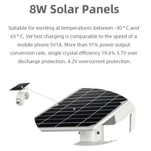 RoHS Durable Solar Panel Security Camera 4G IP65 Waterproof Battery