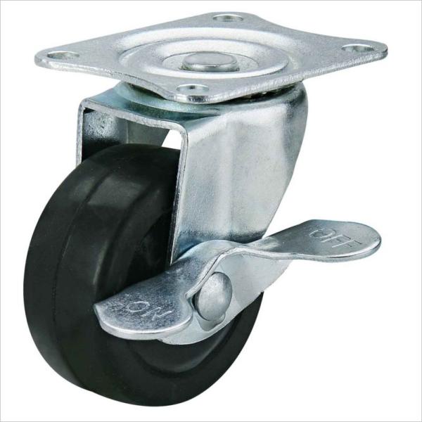 Buy small tiny caster rubber wheels with brake 1.5 inch at wholesale prices