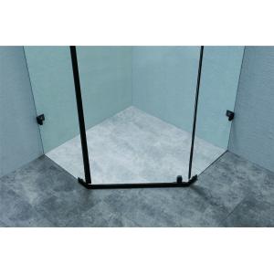 Corner Shower Enclosure With 6mmT Tempered Glass Black SS Handle And Rod