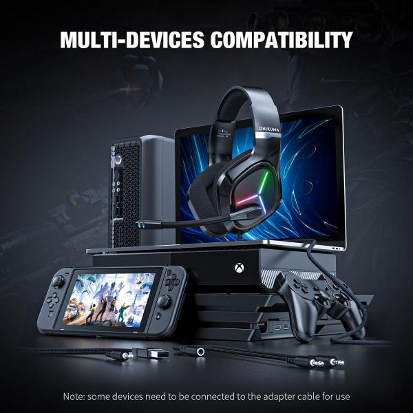 50mm Driver Braided Cable Gaming Headset Headphones 100mA Onikuma X9