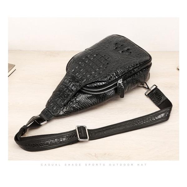 Exotic Crocodile Skin Men's Chest Bag Authentic Genuine Alligator Leather Male Messenger Bag Crossbody Shoulder Bag