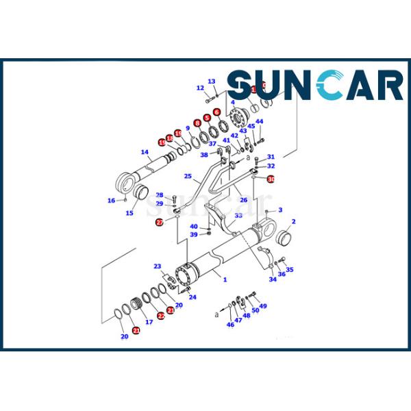 Buy 707-98-77210 Komatsu PC1100-6 Excavator Bucket Cylinder Service Kit Oil Seal Repair Kits at wholesale prices