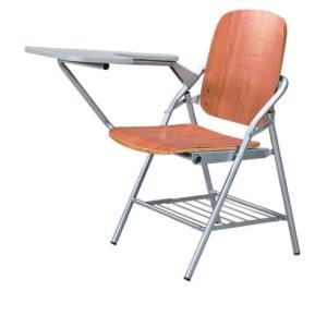 China durable foldable plywood training chair with tablet and basket on sale