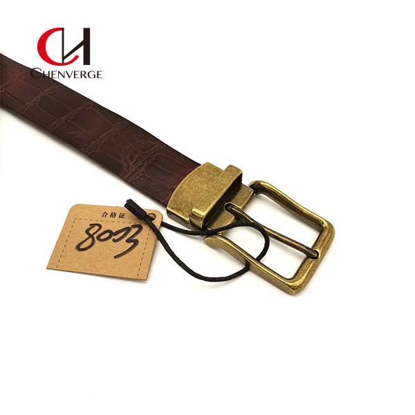 Cowhide Genuine Brown Leather Belt Womens Width 34mm Practical