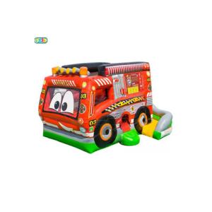 Fire Truck Inflatable Jumping Castle Childrens Bouncy Castle 0.55mm PVC Material