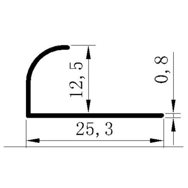 Matt Silver Aluminium Tile Trim 12.5mm 1/2'' Curved Edge 2.44meters