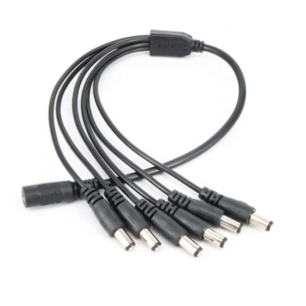 1 to 6 ways 1 Female to 6 Male 5.5x2.1 mm DC Power Supply Splitter Cable for CCTV Camera LED Strip
