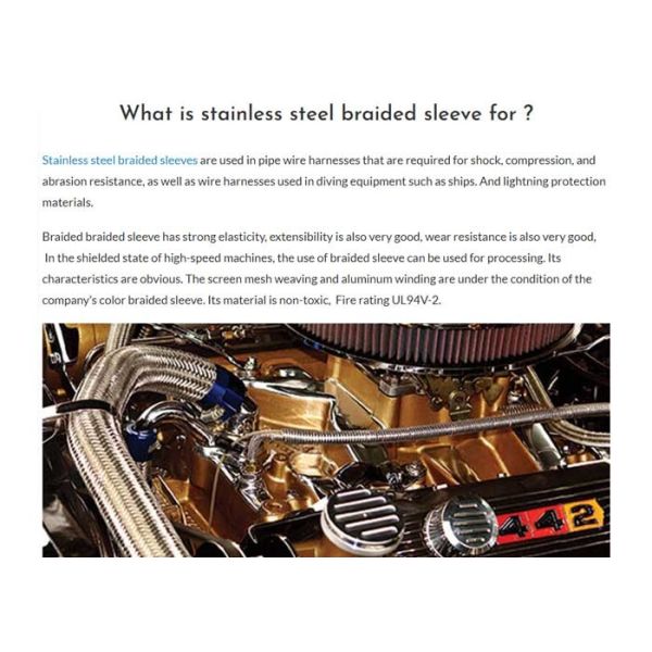 Buy 1/4" Stainless Steel Braoded Cable Sleeve For Hose at wholesale prices