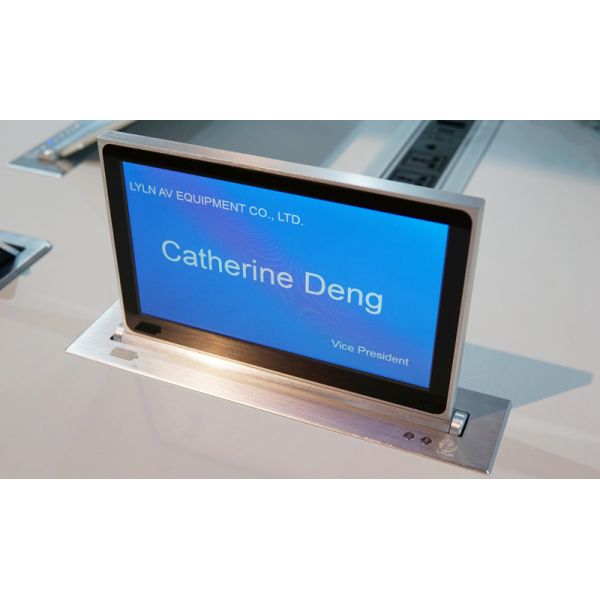 Motorized Retractable Digital Nameplate With Brushed Aluminum Material