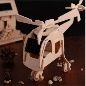 Children Solar Powered Helicopter 3D Puzzle Wooden Toys OEM/ODM