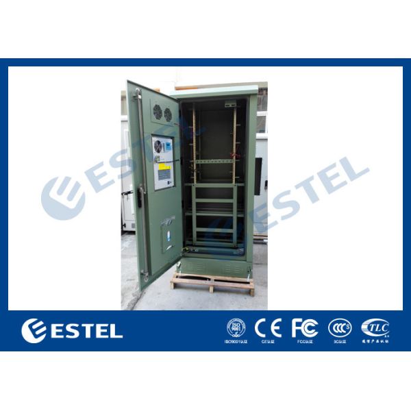 IP55 Galvanized Steel Green Outdoor Power Cabinet / Outdoor Telecom Enclosure