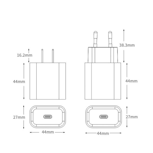 5V 3A Cell Phone Charger Adapter For Iphone Samsung Huawei 20W PD CE ETL Tested