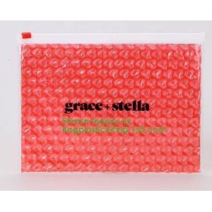 Compostable metallic glossy holographic private label bubble mailing bag, zip