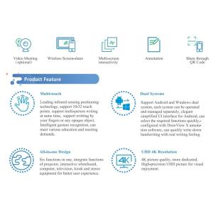 86 Inch Capacitive Infrared Technology IPS Interactive Touch Screen Monitor DLED