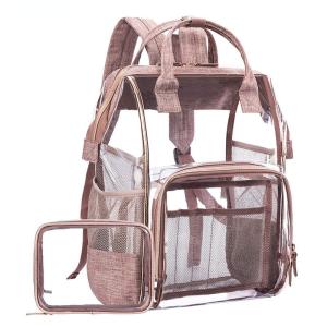 23L PTU Oxford Transparent Diaper Bag Backpack