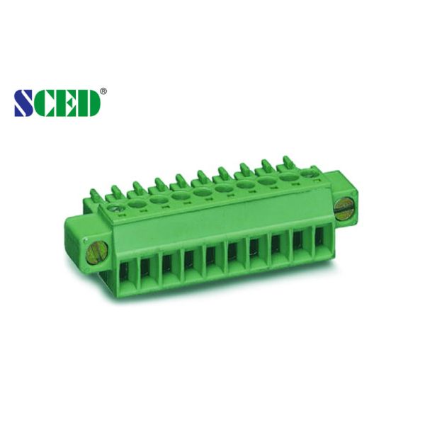 Flange Female Plug In Terminal Block Screw Terminal Block Pitch 3.81mm for