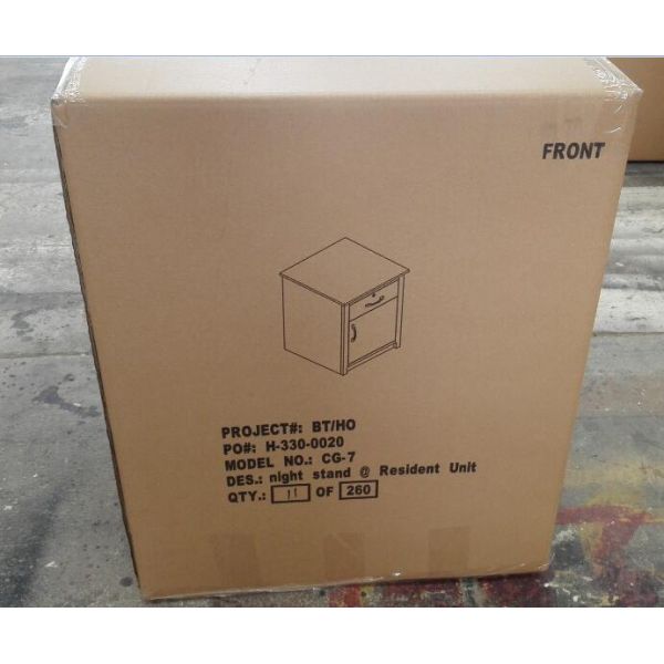 Luxury Light Oak Bedside Table King / Queen Size For Hospitality Bedroom