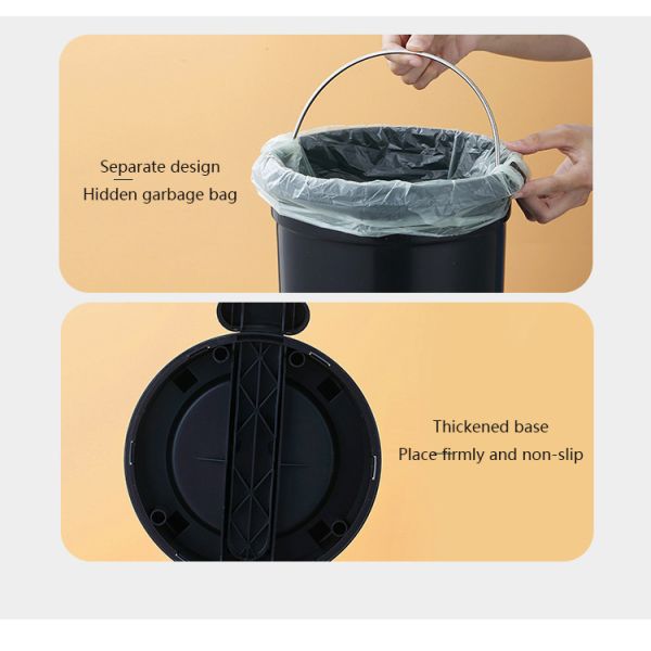 Treadle Foot on Household Kitchen Living Room Toilet Hotel Stainless Steel Trash Can Waste Bins Dustbin With Lid