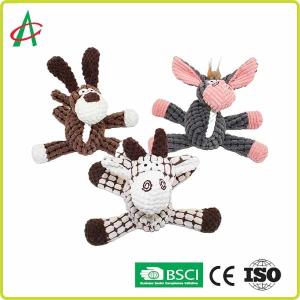 Durable Pet Interactive Squeaky Toy Donkey Plush Pet Toys For Puppy And Medium