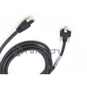 China Black Gigabit Ethernet Cable / Angled Rj45 Cable With Thumbscrew Locking on sale