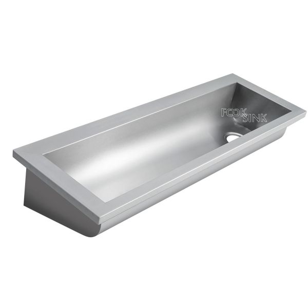 Commerical Wall Mounted Hung Single Wash Trough Basin Utility Stainless Steel