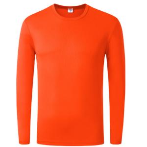 Plain Polyester T Shirts Clothing Round Neck Full Sleeve T Shirt 200g