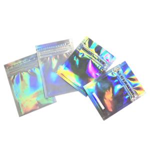 7g Resealable Aluminum Bags Holographic Gravnre Print Side Gusset Pouch