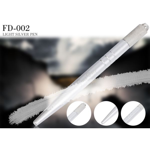 Face Deep Light Silver Manual Eyebrow Tattoo Pen , Microblading Eyebrows Tools