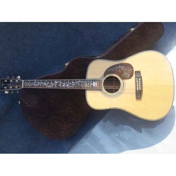 Deluxe acoustic guitar OEM acoustic electric guitar super deluxe abalone