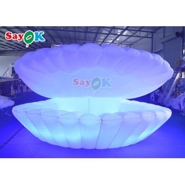 4m Giant LED Inflatable Stage Shell Oxford cloth Inflatable Led Seashell For Party